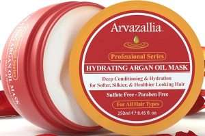 Arvazallia Hydrating Argan Oil Hair Mask and Deep Conditioner for Dry or Damaged Hair - 8.45 Oz